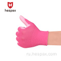 HESPAX 13G Розовые нейлоновые полиуретановые садовые перчатки ESD
